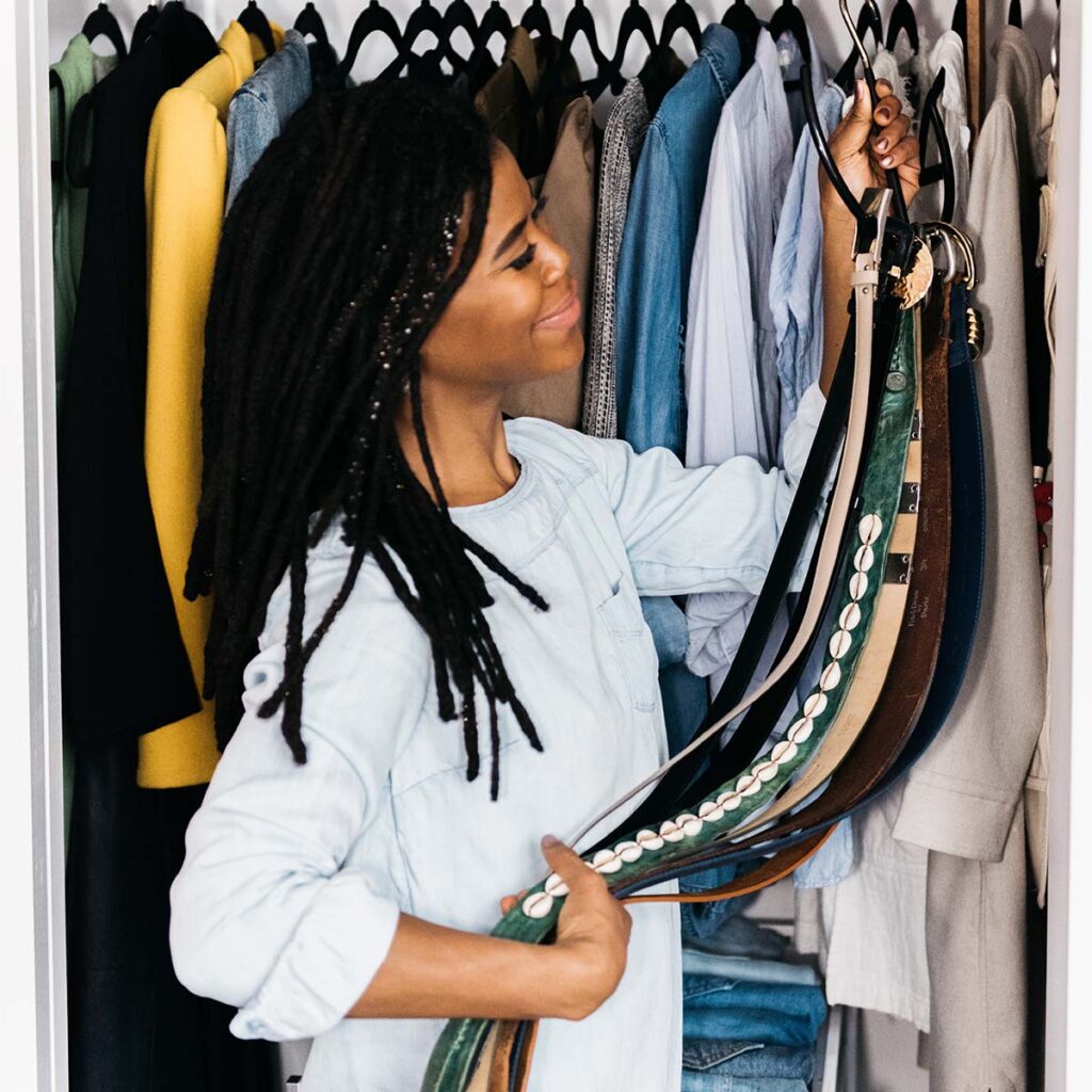 Faith Roberson organizing clothing