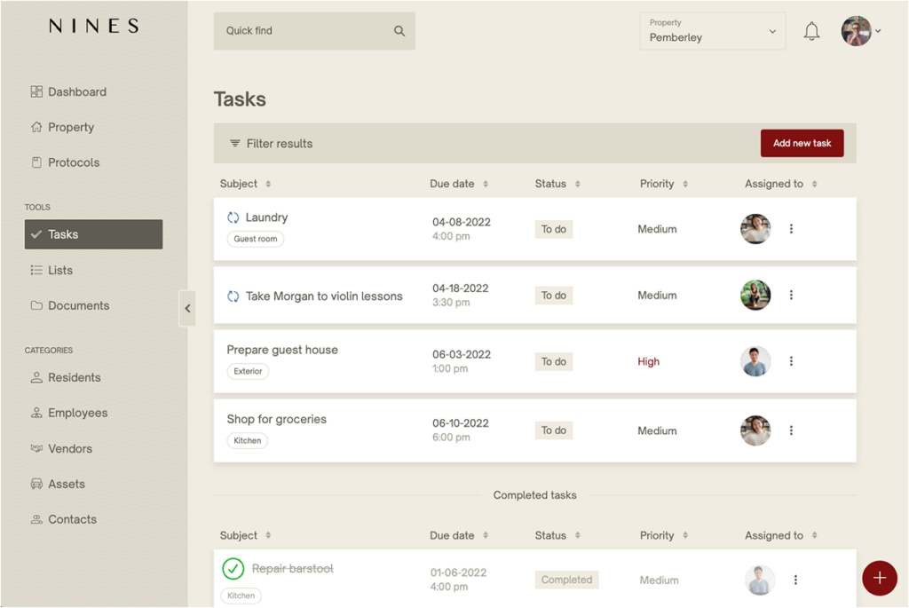 Get an overview of everything on your household's to-do list and follow along in real time as work is completed