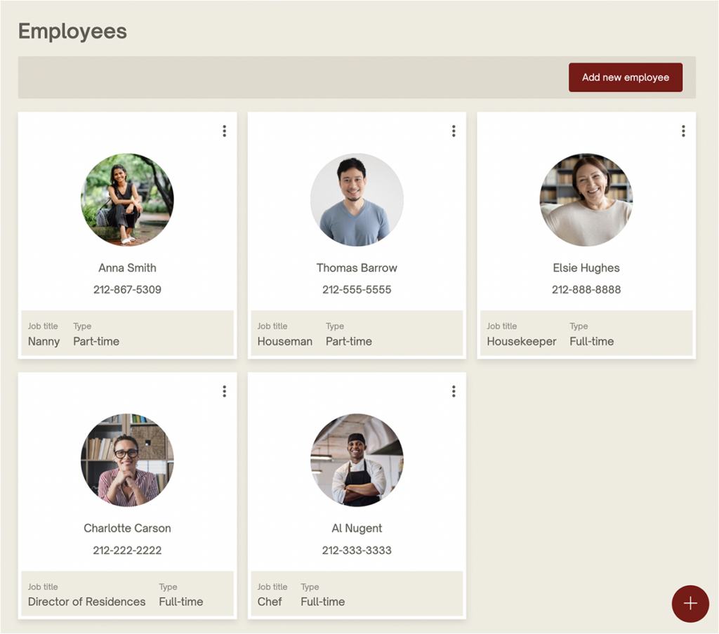 An overview of your employees in Nines