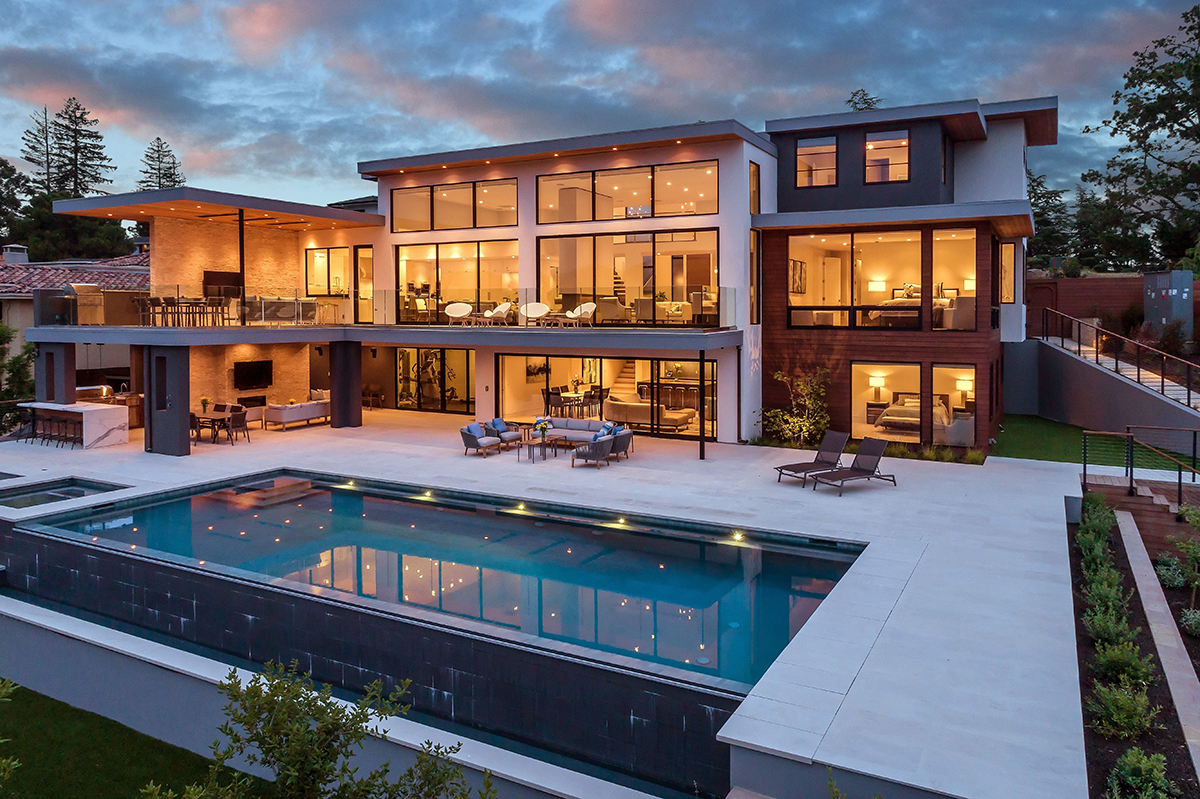modern luxury home with infinity pool