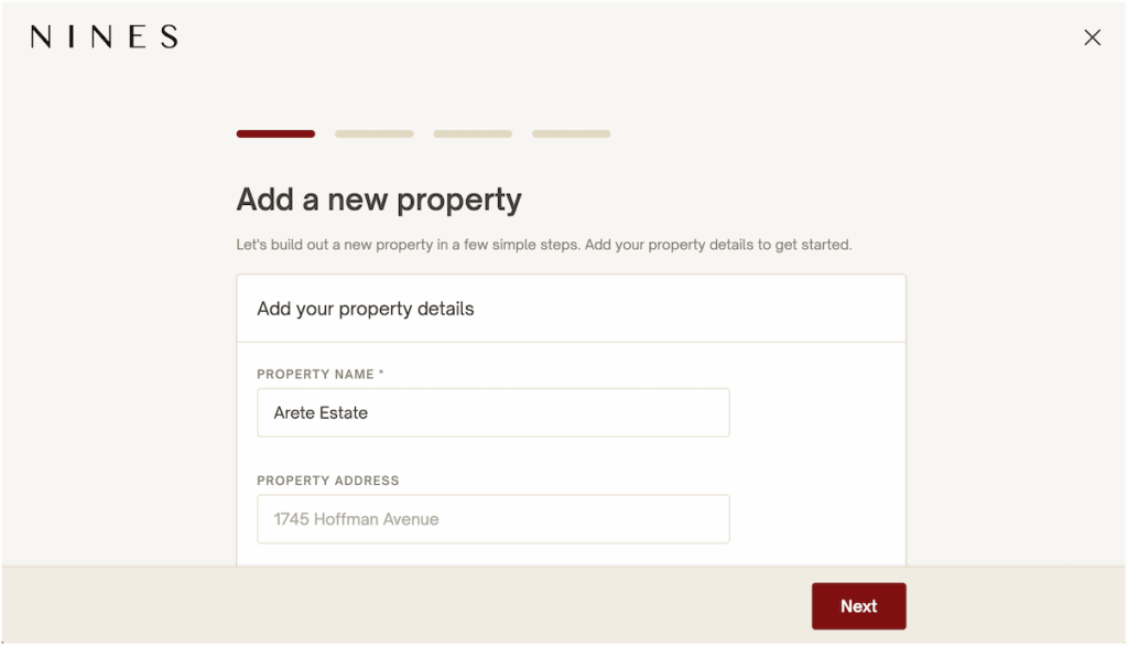 Add a new property in Nines